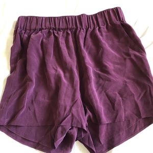 Grana Burgundy Silk Shorts